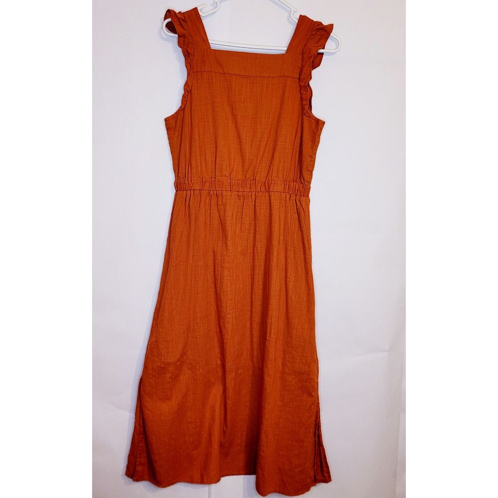 Universal Threads Poplin Cotton Rust Orange Ruffl… - image 2